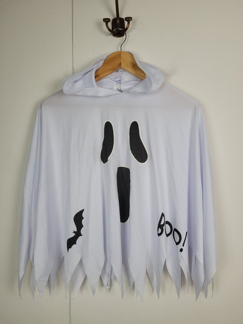 Unbranded XS Ghost Hooded Poncho Halloween Costume Cape